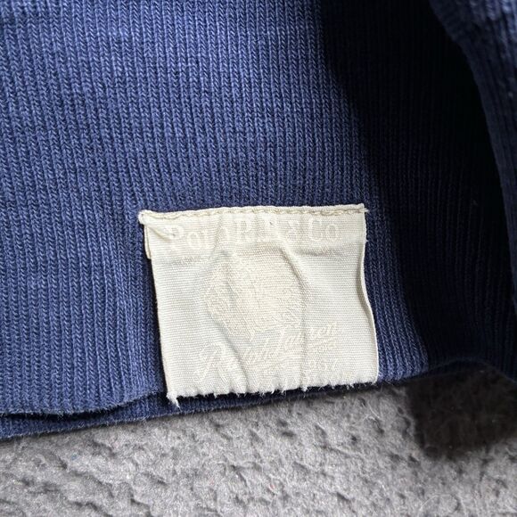 Polo Ralph Lauren Hoodie Mens 4XB Big Blue Sweatshirt Flag Patch Thermal Lined - Picture 10 of 16